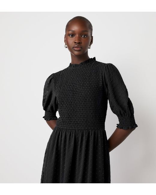 Finery London Black Amelia Georgette Midi Dress