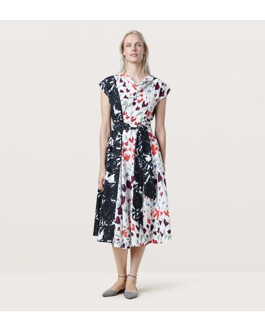 Finery London Blue Fenmore Charcoal Flora And Wild Flowers Print Dress