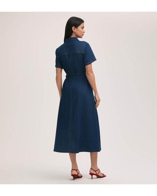 Finery London Blue Lily Denim Midi Dress