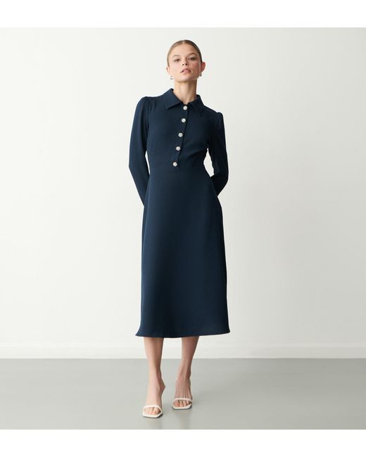 Finery London Blue Lucia Midi Dress