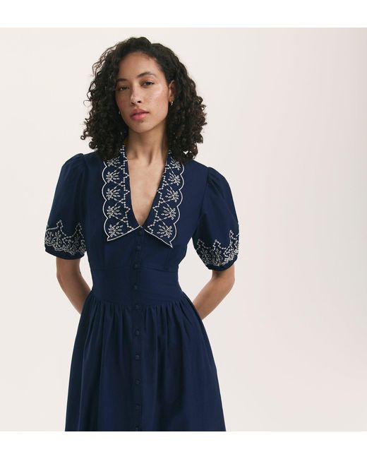 arianna cotton dress Arianna Black Embroidered Cotton Midi Dress Finery London