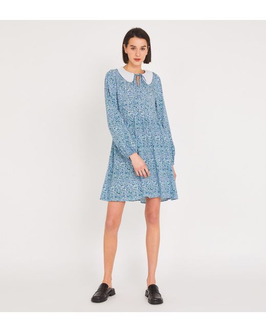 Finery London Blue Rosanna Knee Length Dress