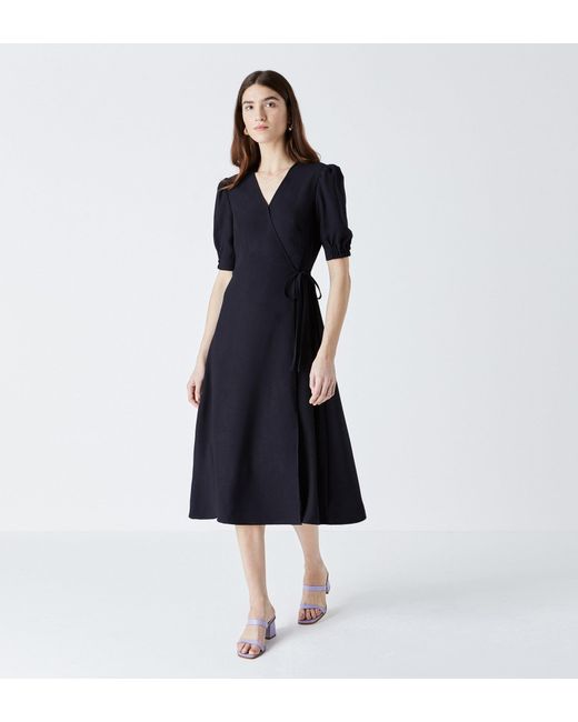 Finery London Blue Etty Wrap Dress