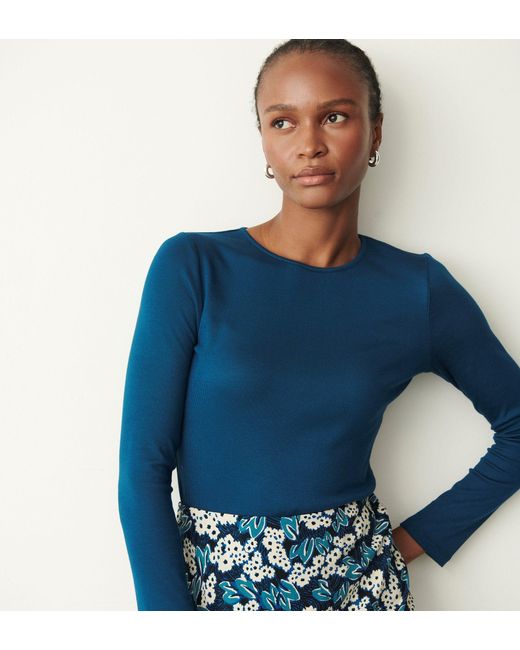 Finery London Blue Sandy Long Sleeve Top