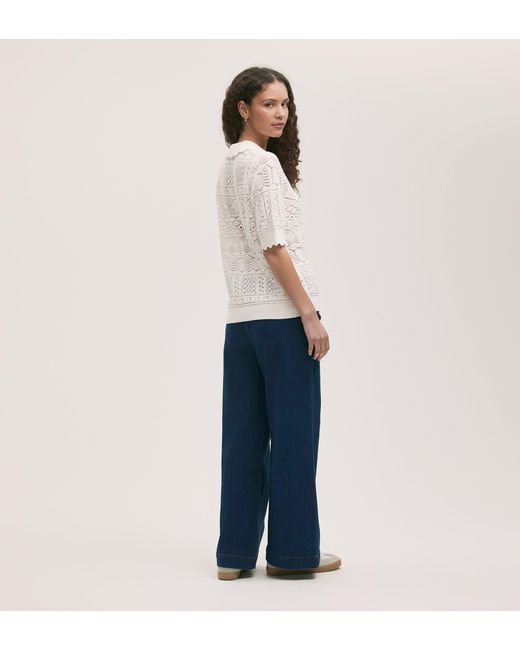 Finery London White Marlowe Crochet Cardigan