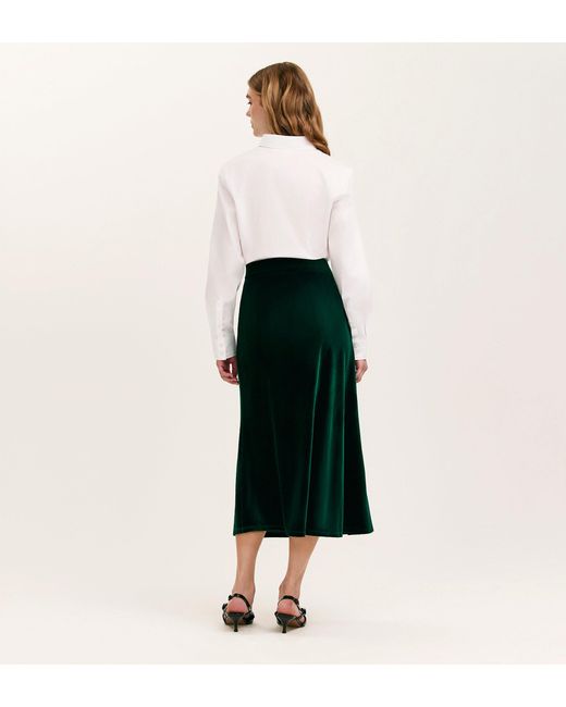 Finery London White Bailey Jersey Velvet Skirt