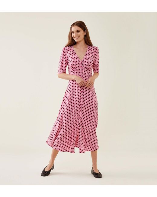 Finery London Pink Camilla Midi Dress