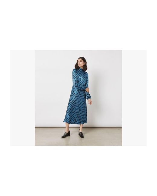 Finery London Blue Marianne Stripe Dress