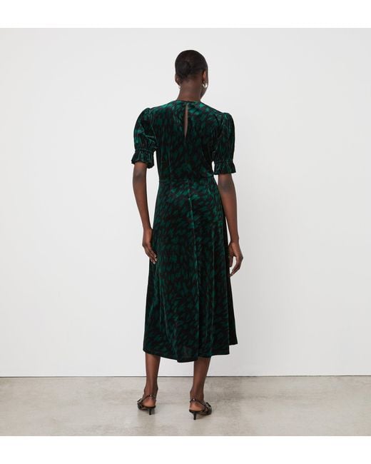 Finery London Black Mela Velvet Midi Dress