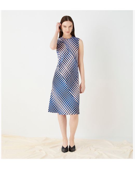 Finery London Blue Delaware Printed Satin Dress