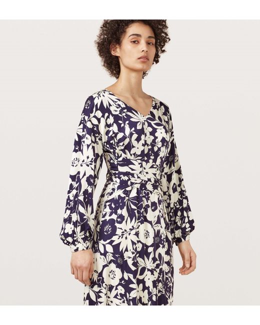 Finery London Blue Helix Silhouette Floral Printed Dress