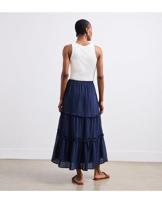 Finery London Blue Everley Midi Skirt