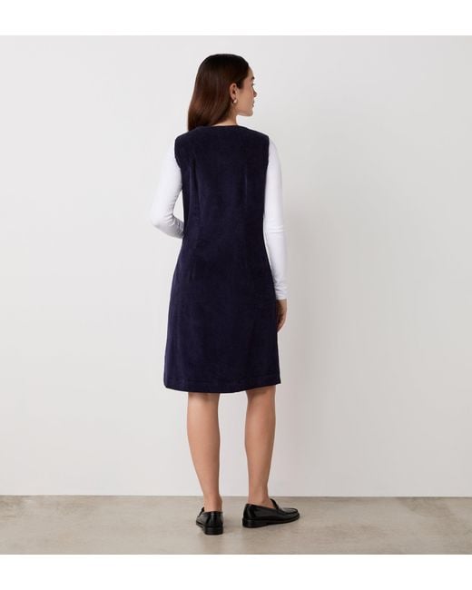 Finery London Blue Reneka Corduroy Knee Length Dress