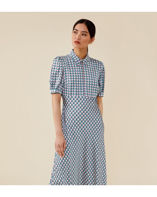 Women's Blue Dalinda Midi Viscose Dress