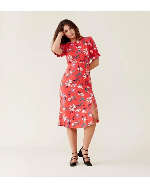 Finery London Red Jaylen Midi Dress