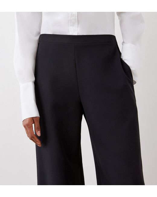 Finery London White Nat Satin Back Crepe Wide Leg Trousers