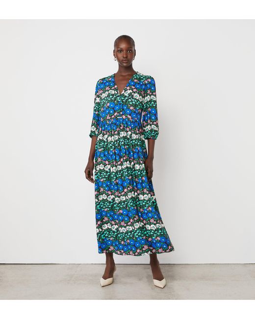 Women's Blue Naomi Crepe Midi Dress