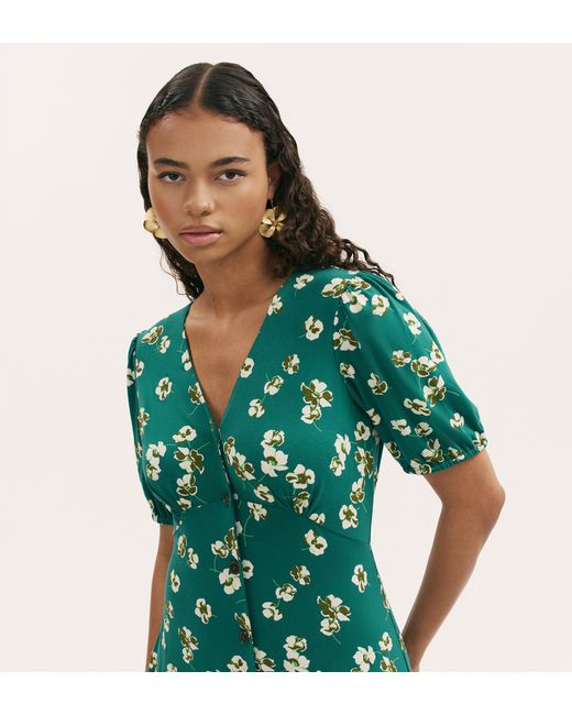 Finery London Green Milena Jersey Midi Dress