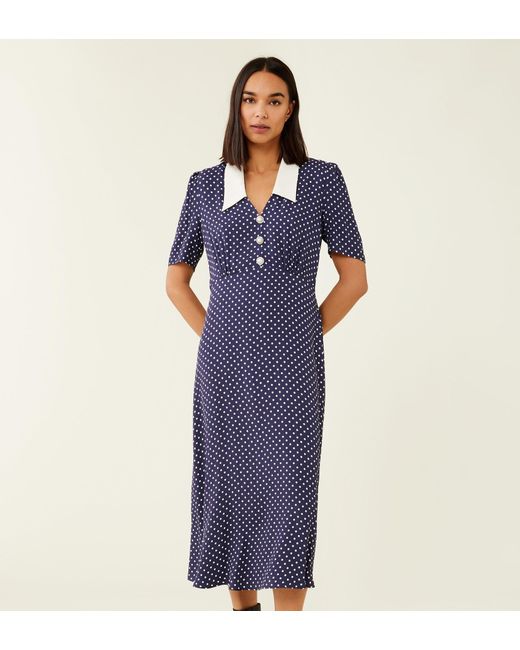 Women's Blue Lindy Midi Shirt Dress