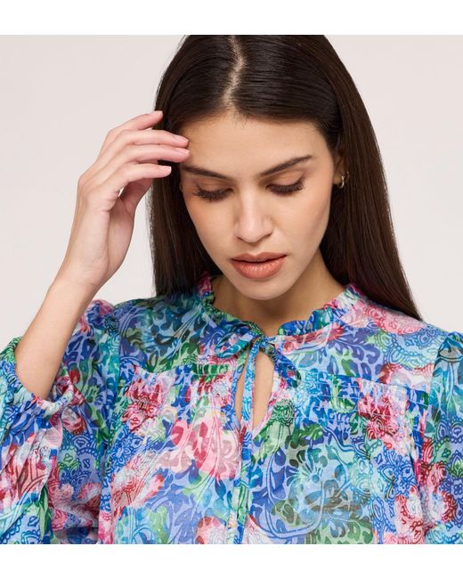 Finery London Blue Lizzie Jersey Blouse