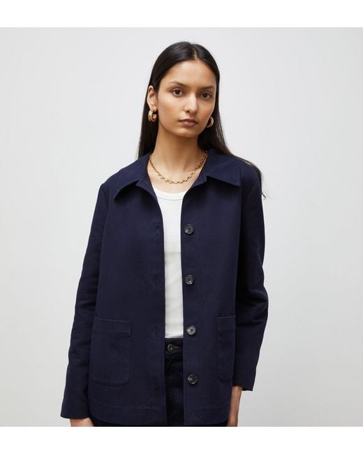 Finery UK Blue Hailey Buttoned Jacket