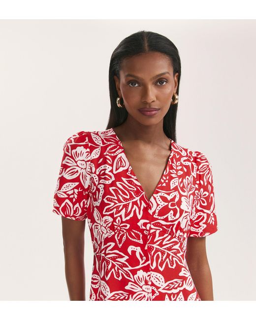 Finery London Red Martina Midi Dress