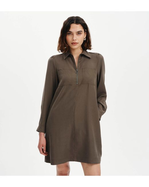 Finery London Brown Enriko Cupro Short Dress