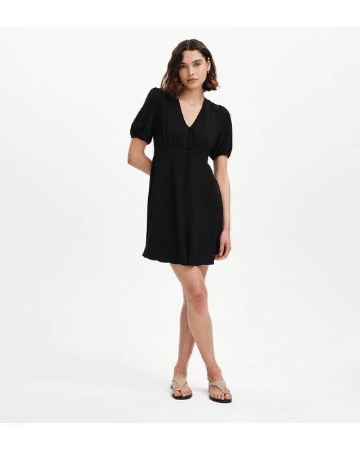 Finery London Black Ensley Button Through Short Dress