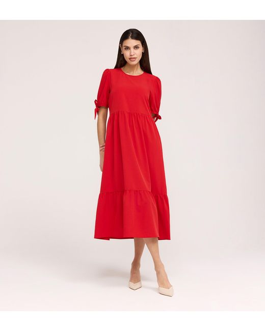 Finery London Jessa Crepe Midi Tiered Dress