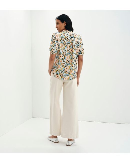 Finery London Multicolor Macie Shirred Yoke Puff Sleeve Top