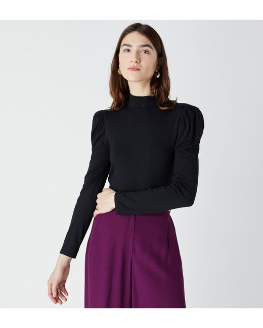 Finery London Blue Lexi Long Sleeve Top