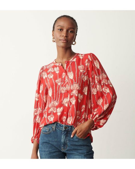 Finery London Red Lena Blouse