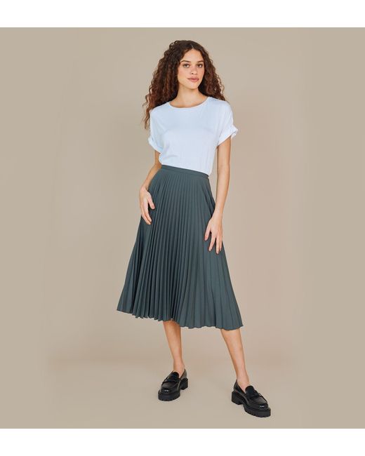 Finery London Blue Lottie Midi Skirt