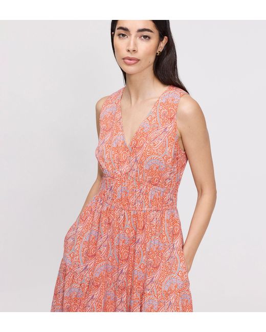 Finery London Green Shannon Cotton Voile Tiered Midi Dress