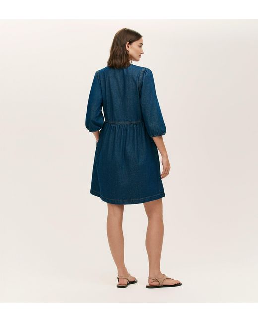 Finery London Blue Marilyn Denim Short Dress