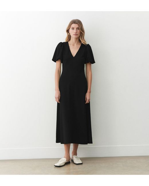 Women's Black Sophie Ponte Jersey Midi Dress
