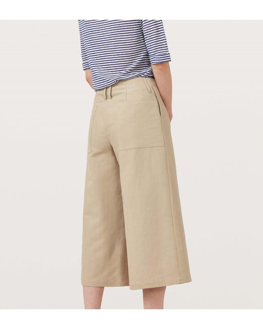 Finery London Natural Pascal Linen Culottes
