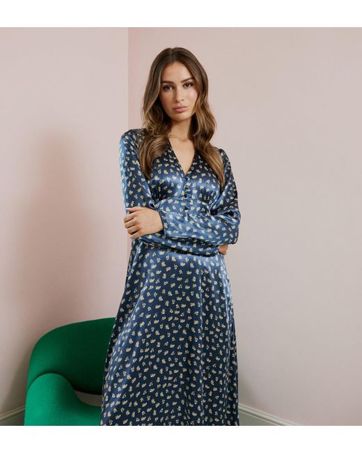 Finery London Blue Lilly Midi Dress