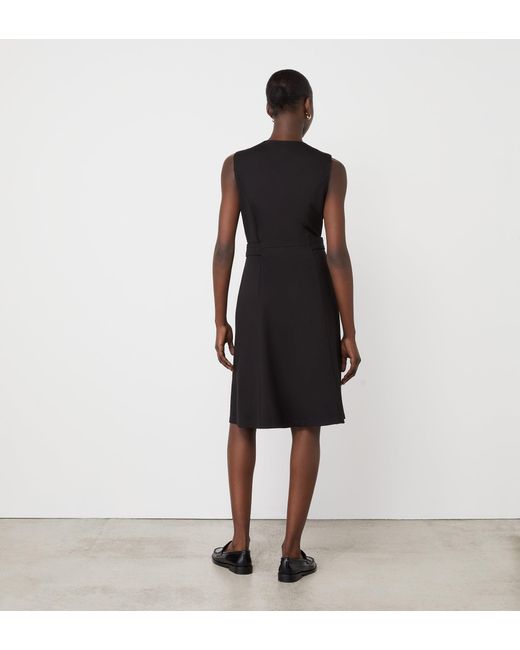 Finery London Black Lori Ponte Jersey Knee Length Dress