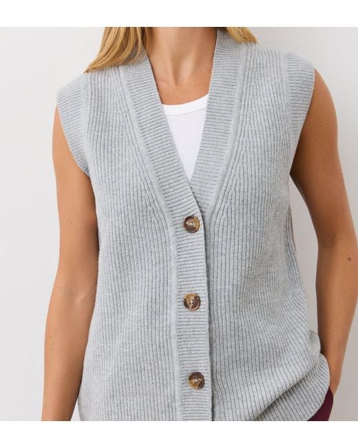 Finery London White Winnie Sleeveless Cardigan