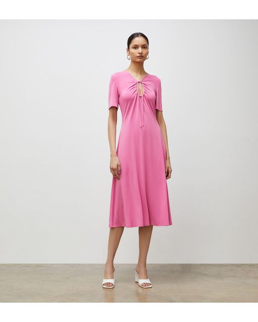 Finery London Pink Alice Jersey Crepe Midi Dress