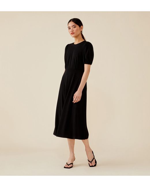 Finery London Black Mya Midi Jersey Dress