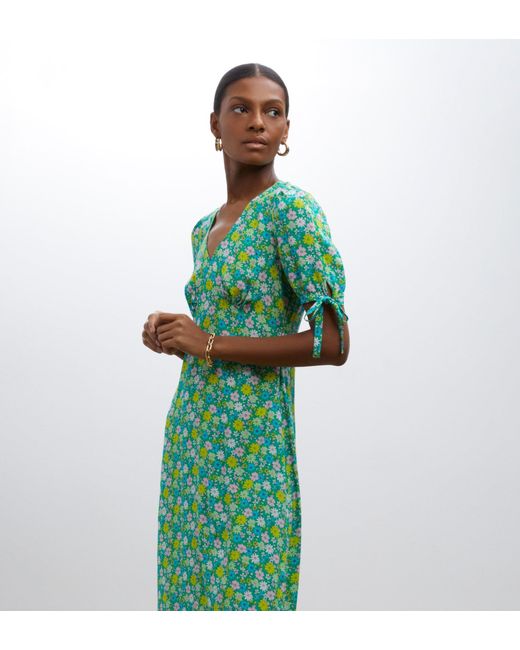 Finery London Green Claire Print Midi Dress