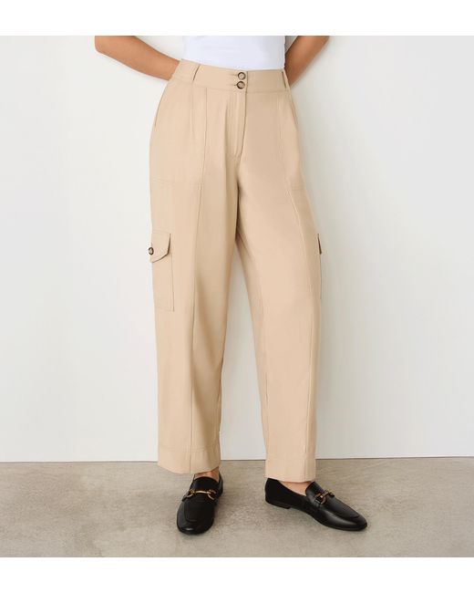 Finery London Natural Sara Cargo Trousers
