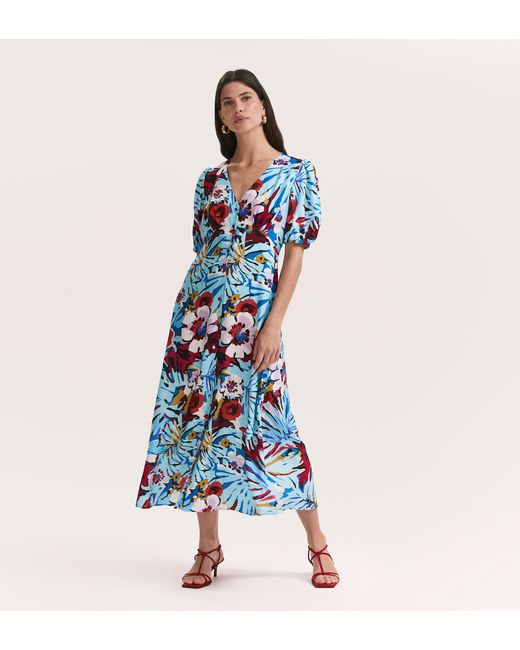 Finery London Blue Sarah Midi Dress