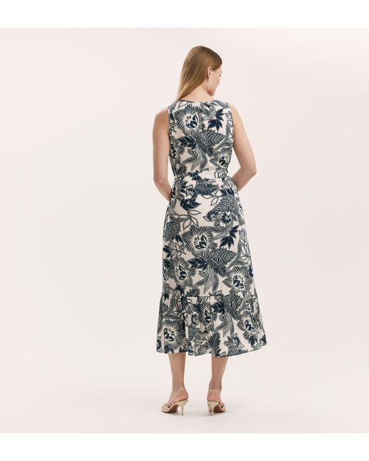 Finery London Multicolor Marta Linen Blend Sleeveless Midi Dress