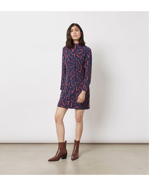 Women's Blue Elena Printed Mini Dress
