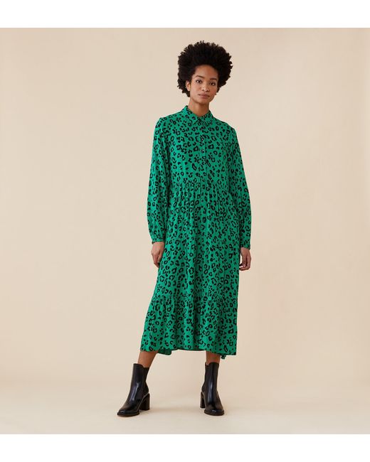 Finery London Green Kalia Midi Dress