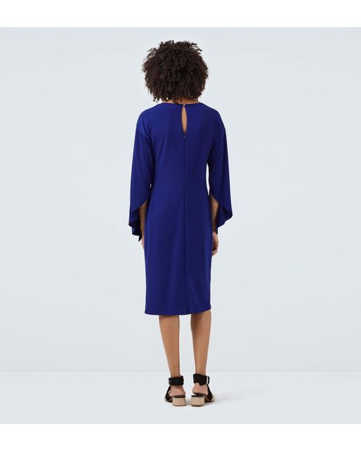 Finery London Blue Courtfield Split Sleeve Jersey Dress