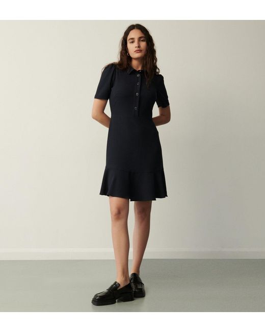 Finery London Black Charlie Collar Knee Length Dress
